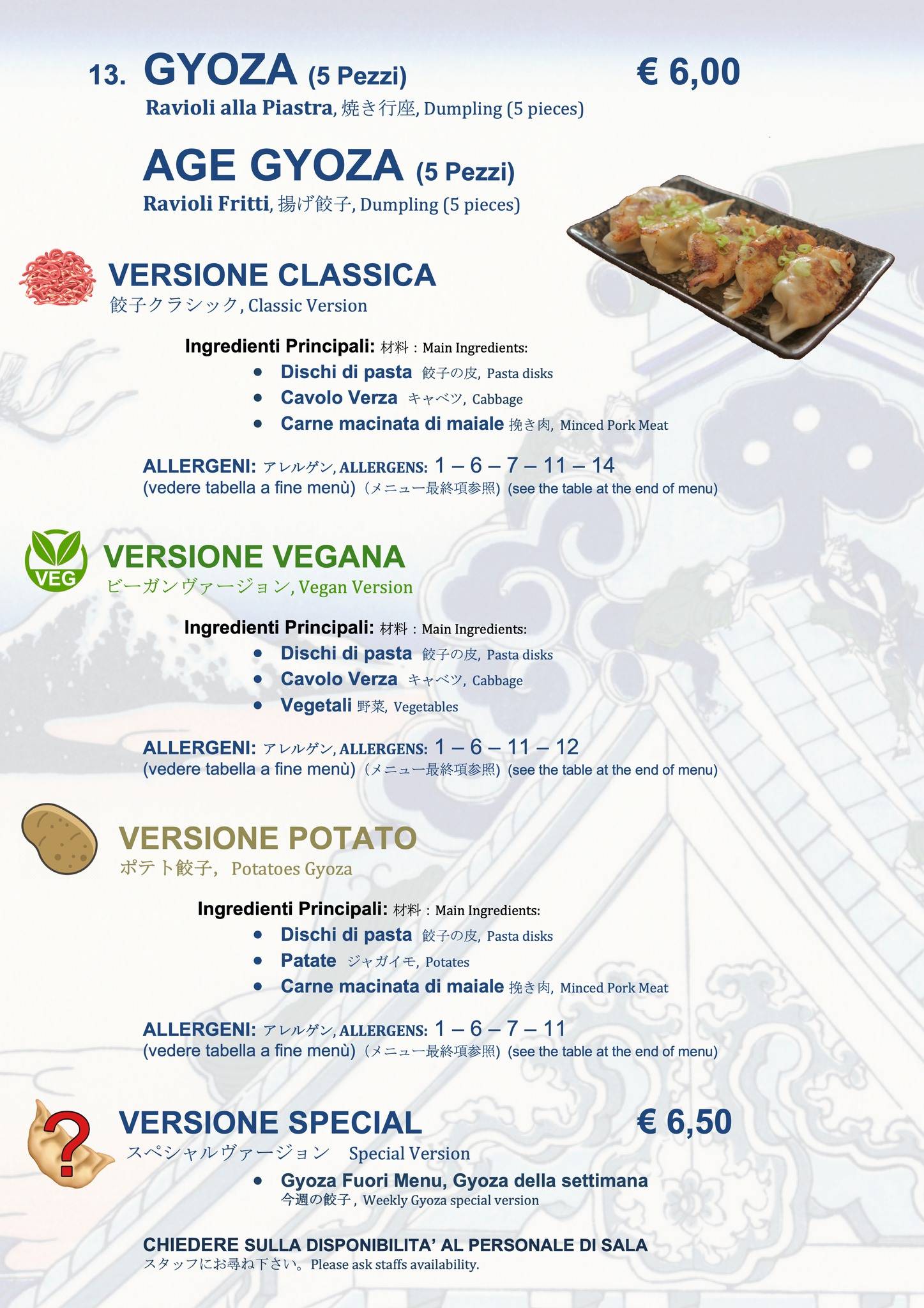 Menu di Hokusai Ramen 