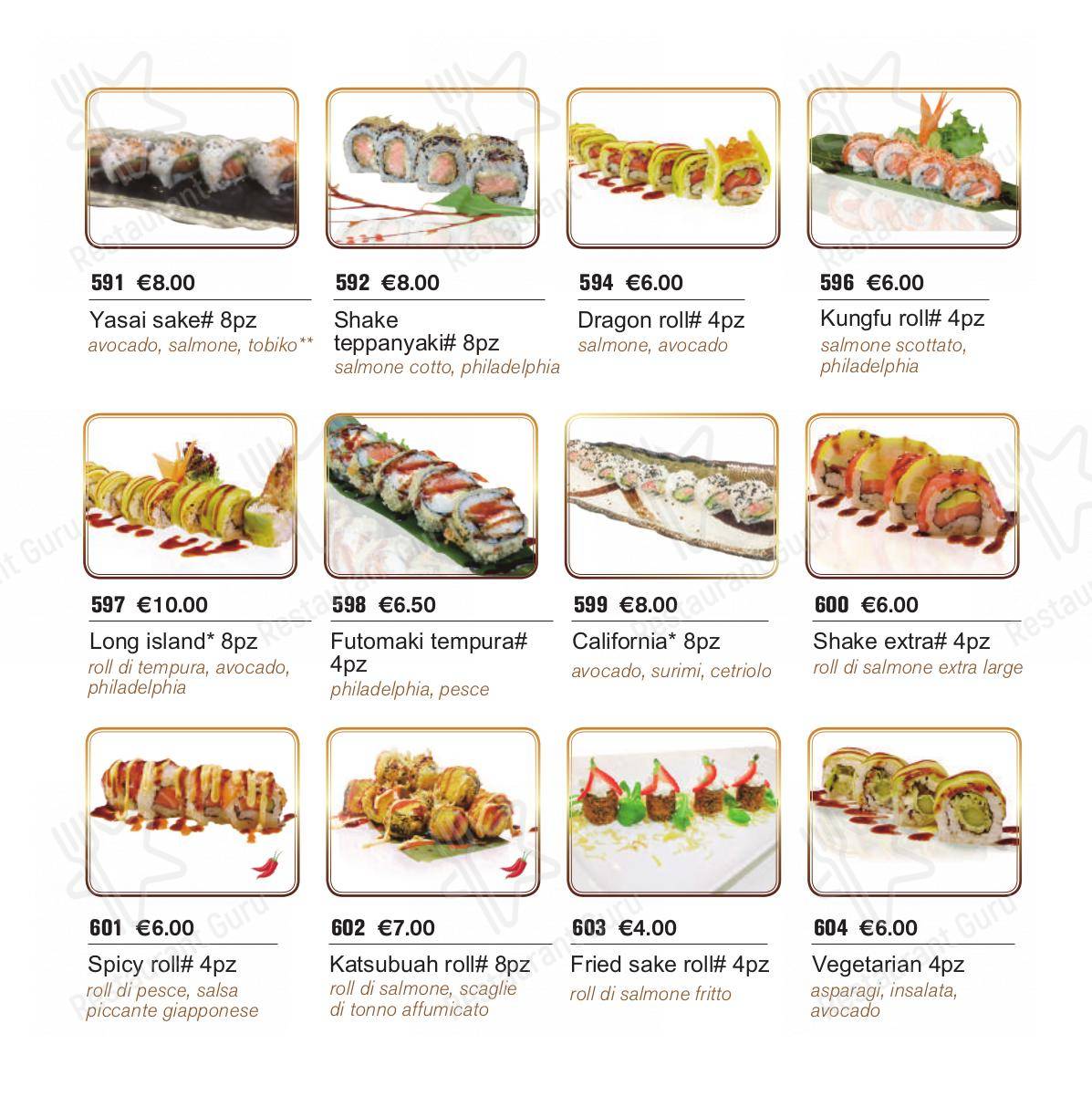 Menu per Kung Fu House in Roma
