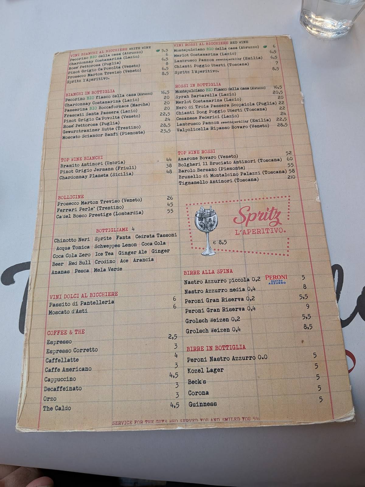 Menu di Tonnarello 