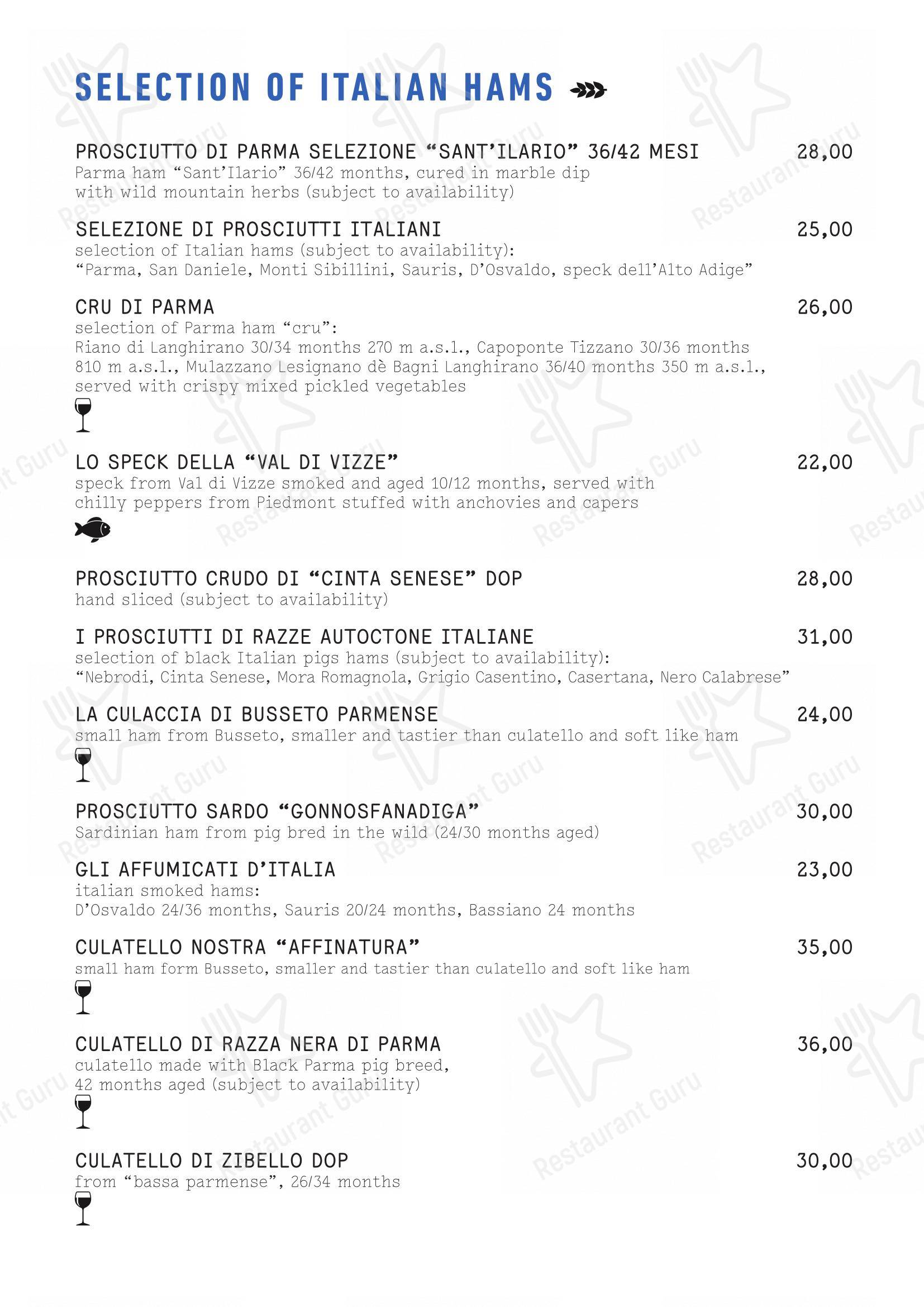 Roscioli Salumeria con Cucina dans Rome - 菜单