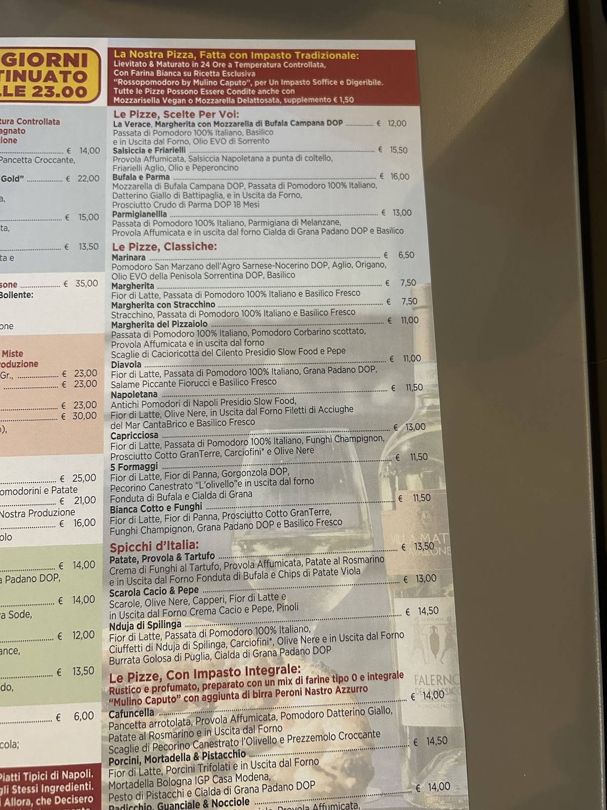 Menu di Rossopomodoro Genova Porto Antico 