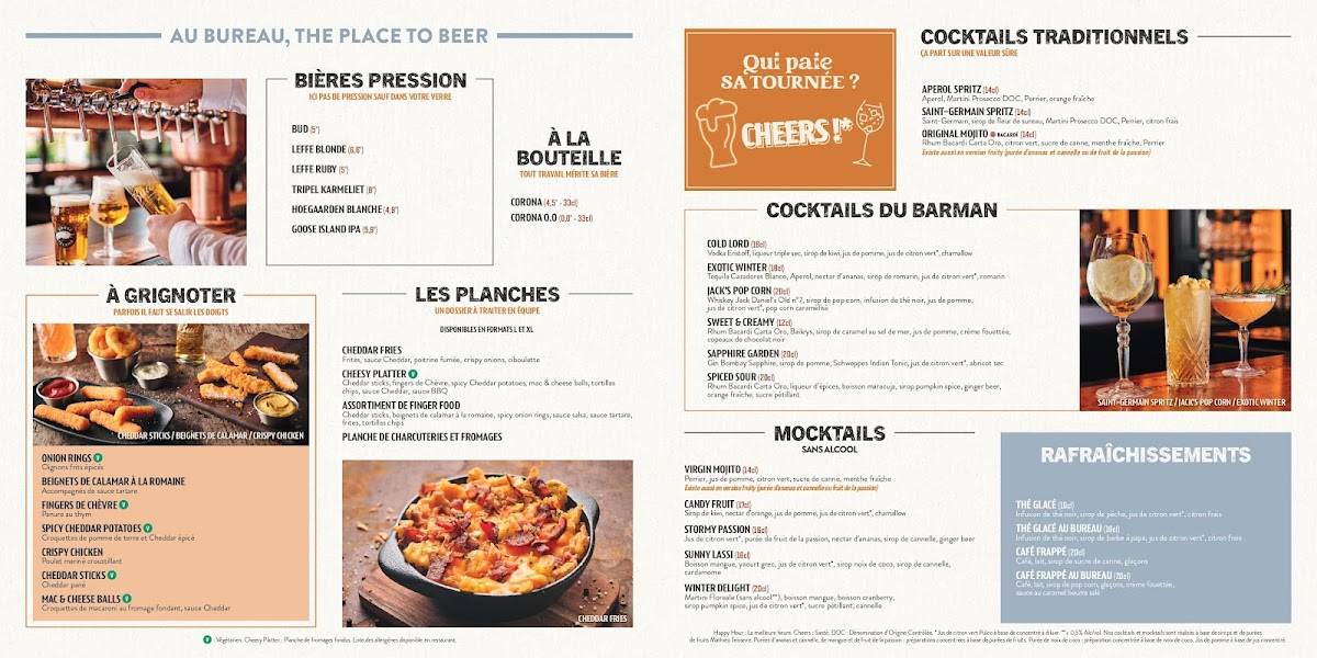 Menu de Au Bureau