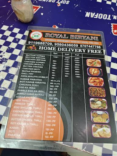 Royal Biryani. 5 menu