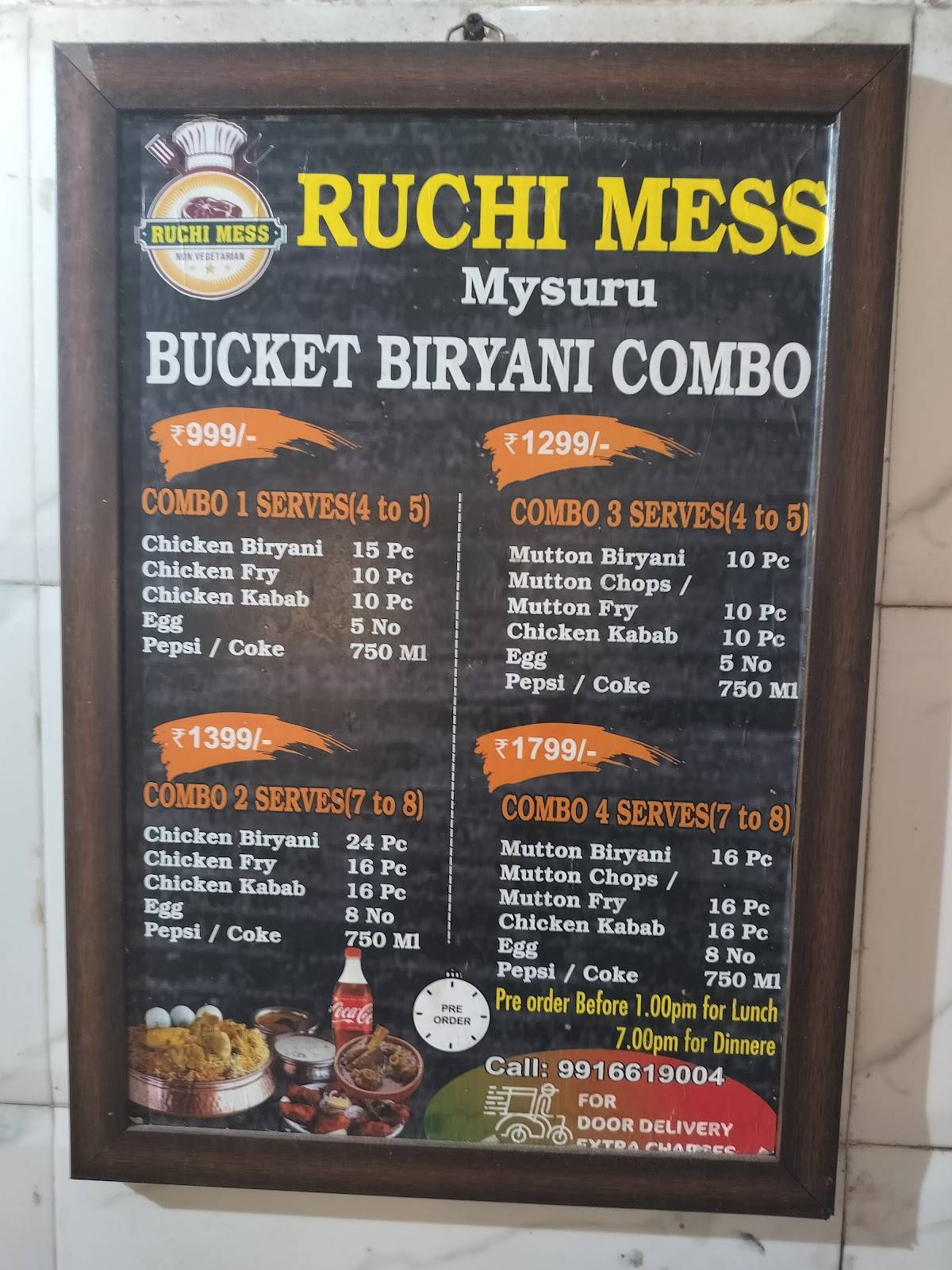 Ruchi Mess menu