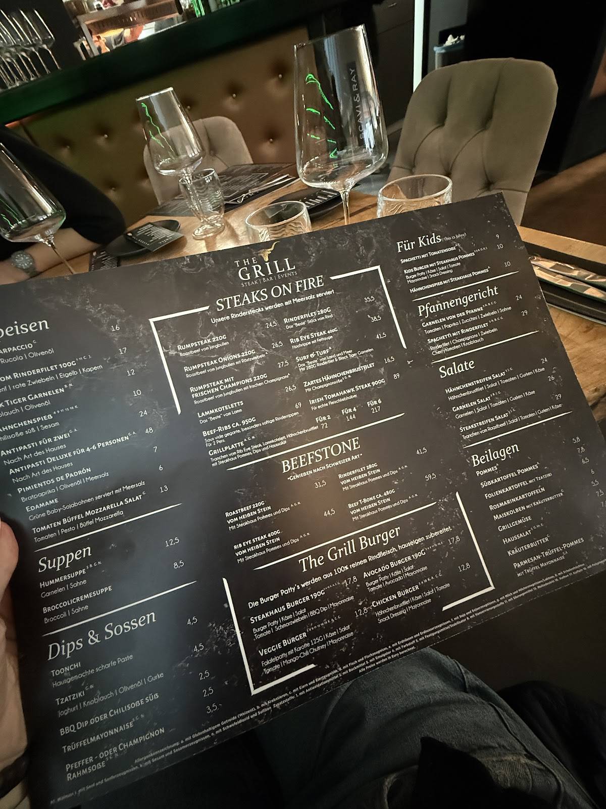 Menu de The Grill Rust