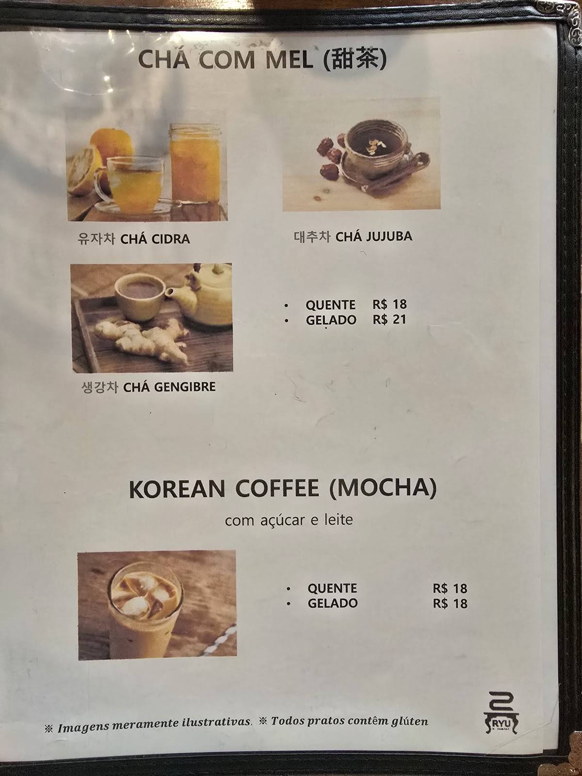 RYU restaurante cardápio