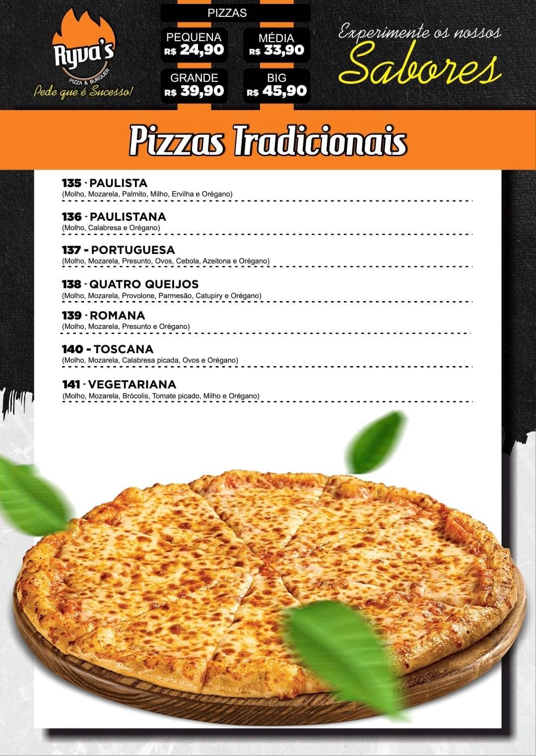 Ryva's Pizza & Burger cardápio