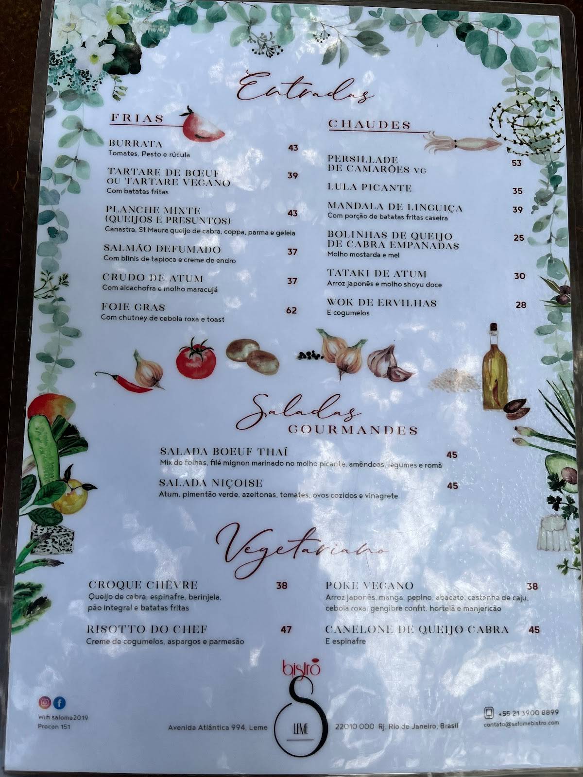 Menu em S Bistrô LEME pub & Bar, Rio de Janeiro