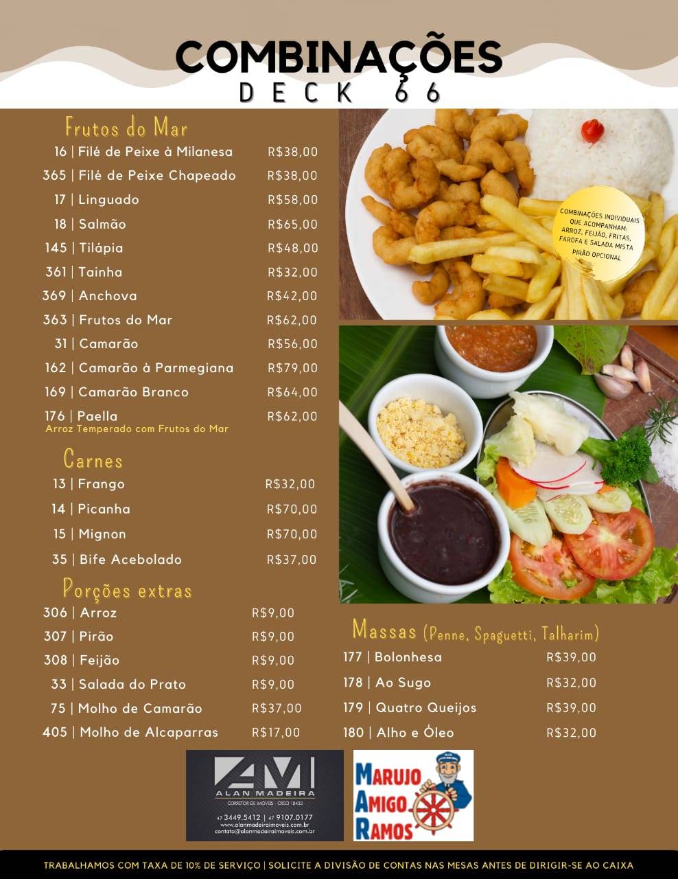 Restaurante Deck 66 cardápio