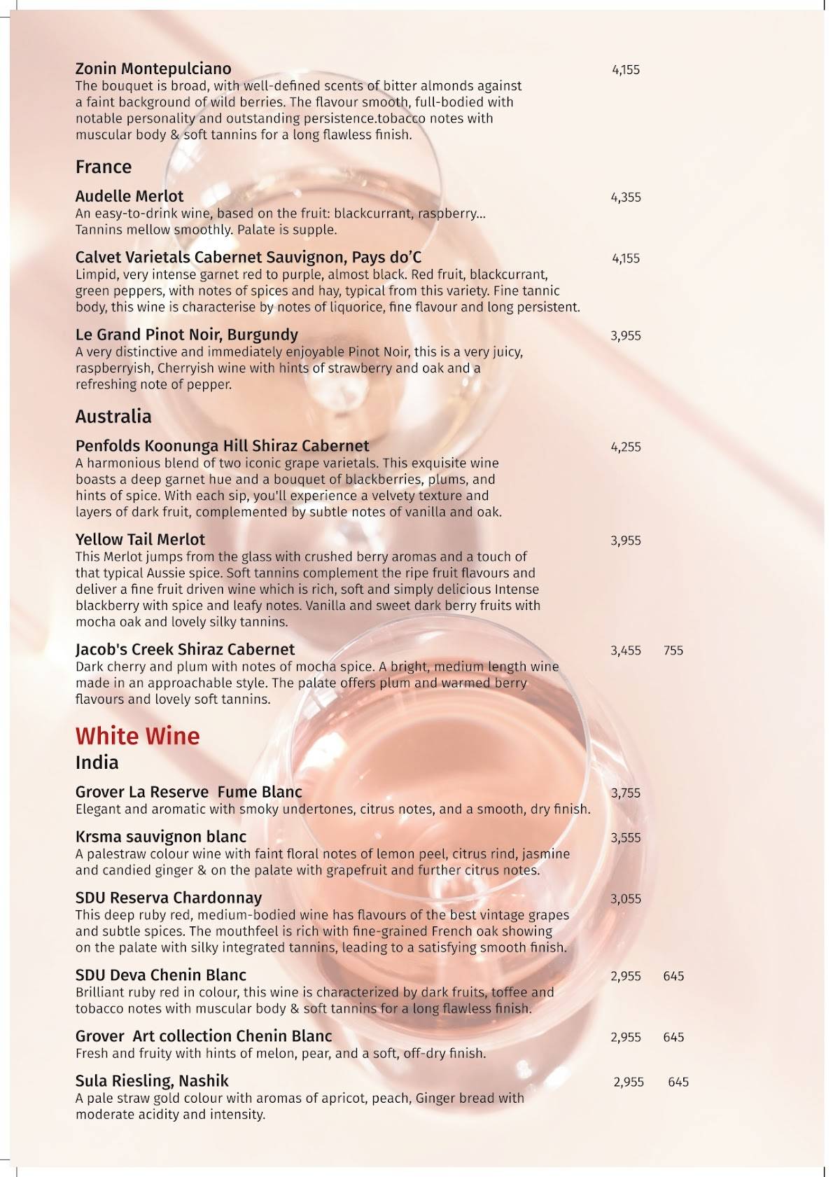 SALT - Indian Restaurant Bar & Grill menu