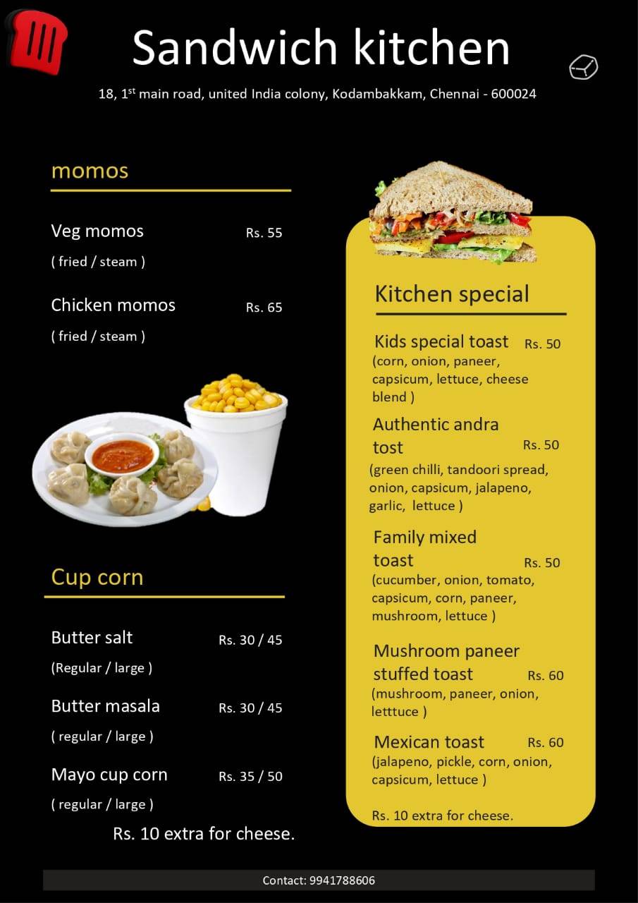 SANDWICH KITCHEN menu
