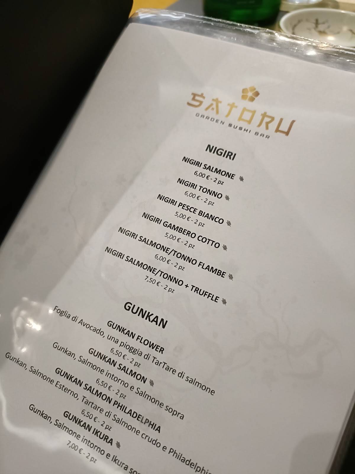 Menu di SATORU Sushi Garden 