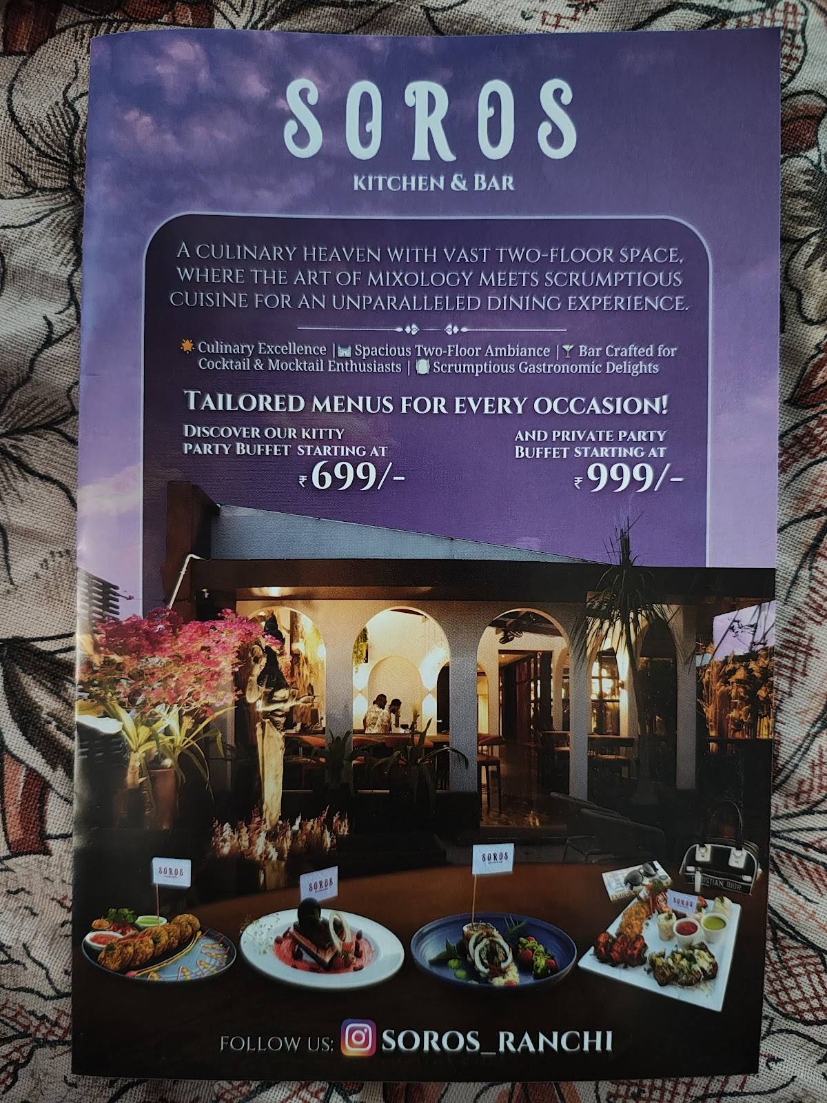 SOROS - Kitchen & Bar menu