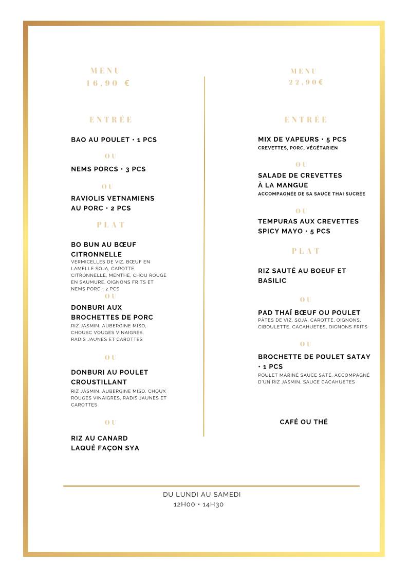 Menu de SYA