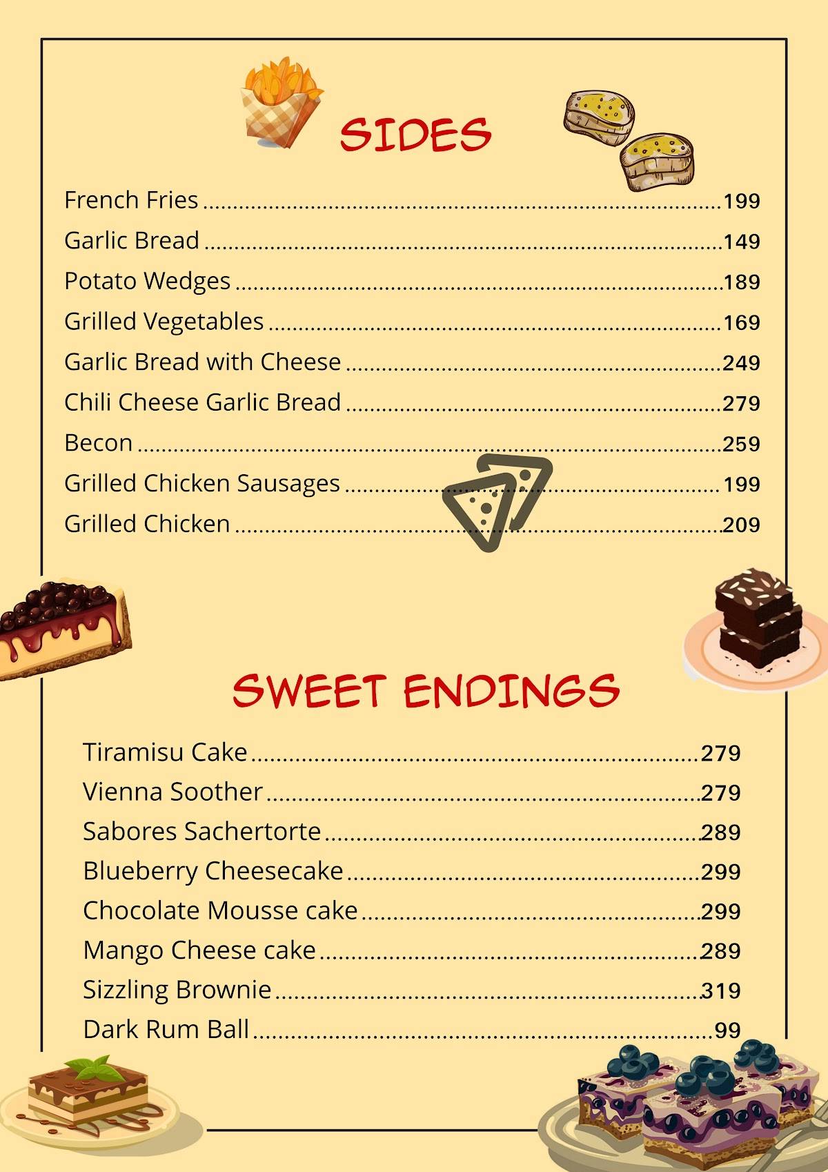 Sabores Bistro & Bar menu