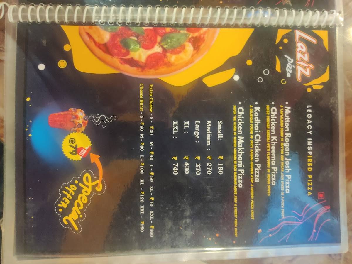 Laziz Pizza menu