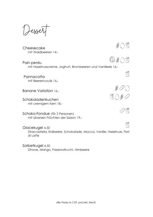 Menu di Restaurant VIVA St. Moritz 