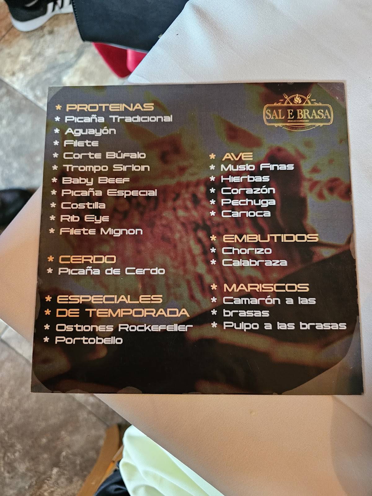 Carta Del Restaurante Sal E Brasa Ciudad L pez Mateos Av Del Los 