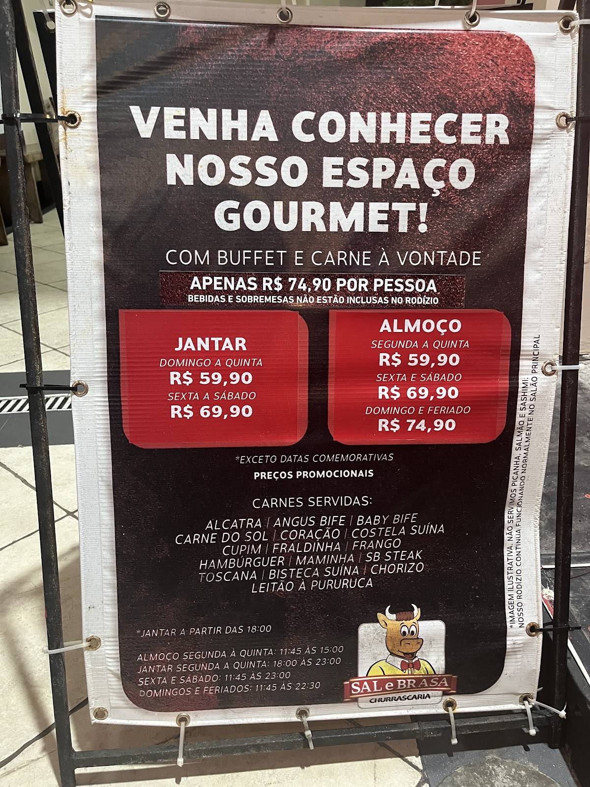 Churrascaria Sal e Brasa Salvador cardápio
