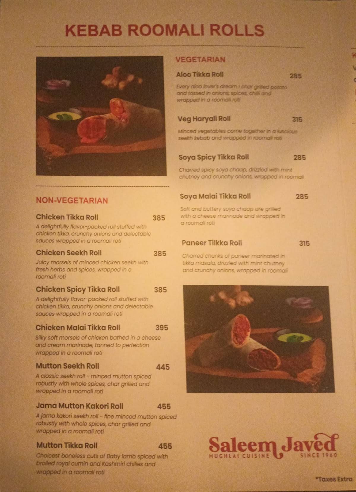 Saleem Javed Rule The Rolls 32nd menu