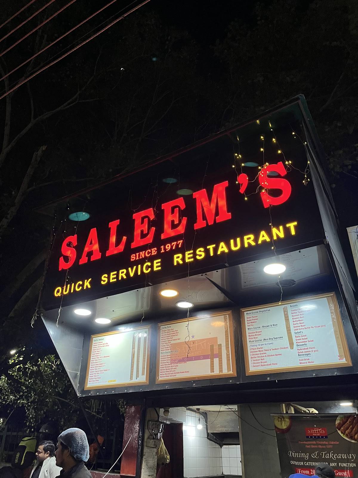 Saleem's Restaurant menu