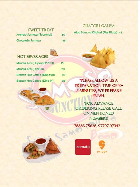 Samosa Junction Peermuchalla menu