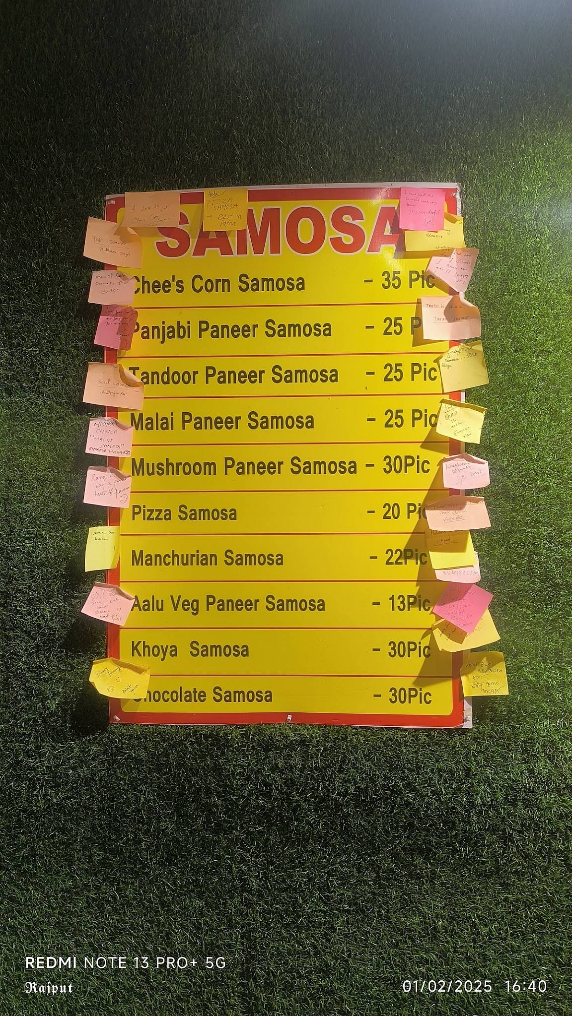 Samosa King menu