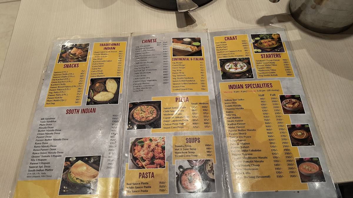 Samrat sweets Badshahpur new menu
