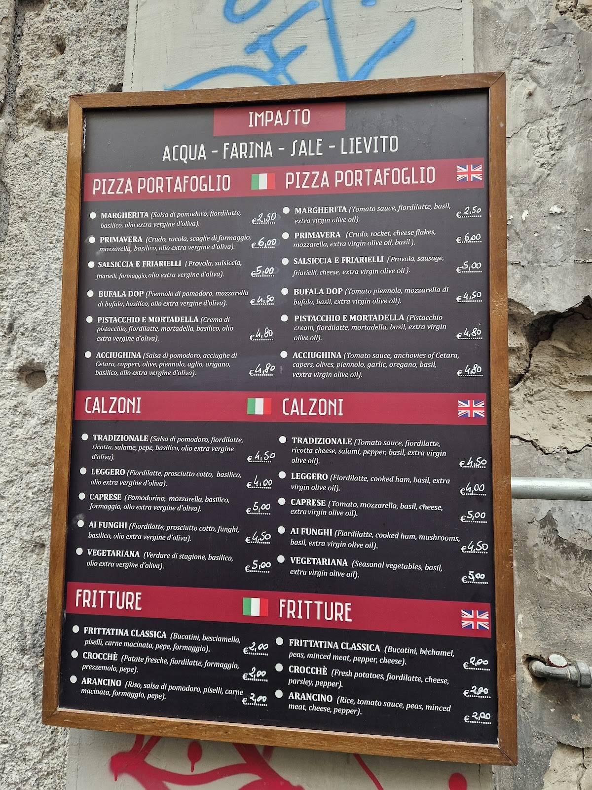 Menu di San Gennaro Pizzeria 
