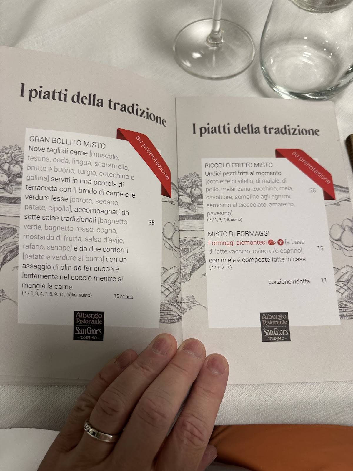 Menu di Albergo Ristorante San Giors 
