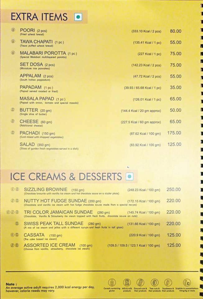 Sankalp Restaurant menu