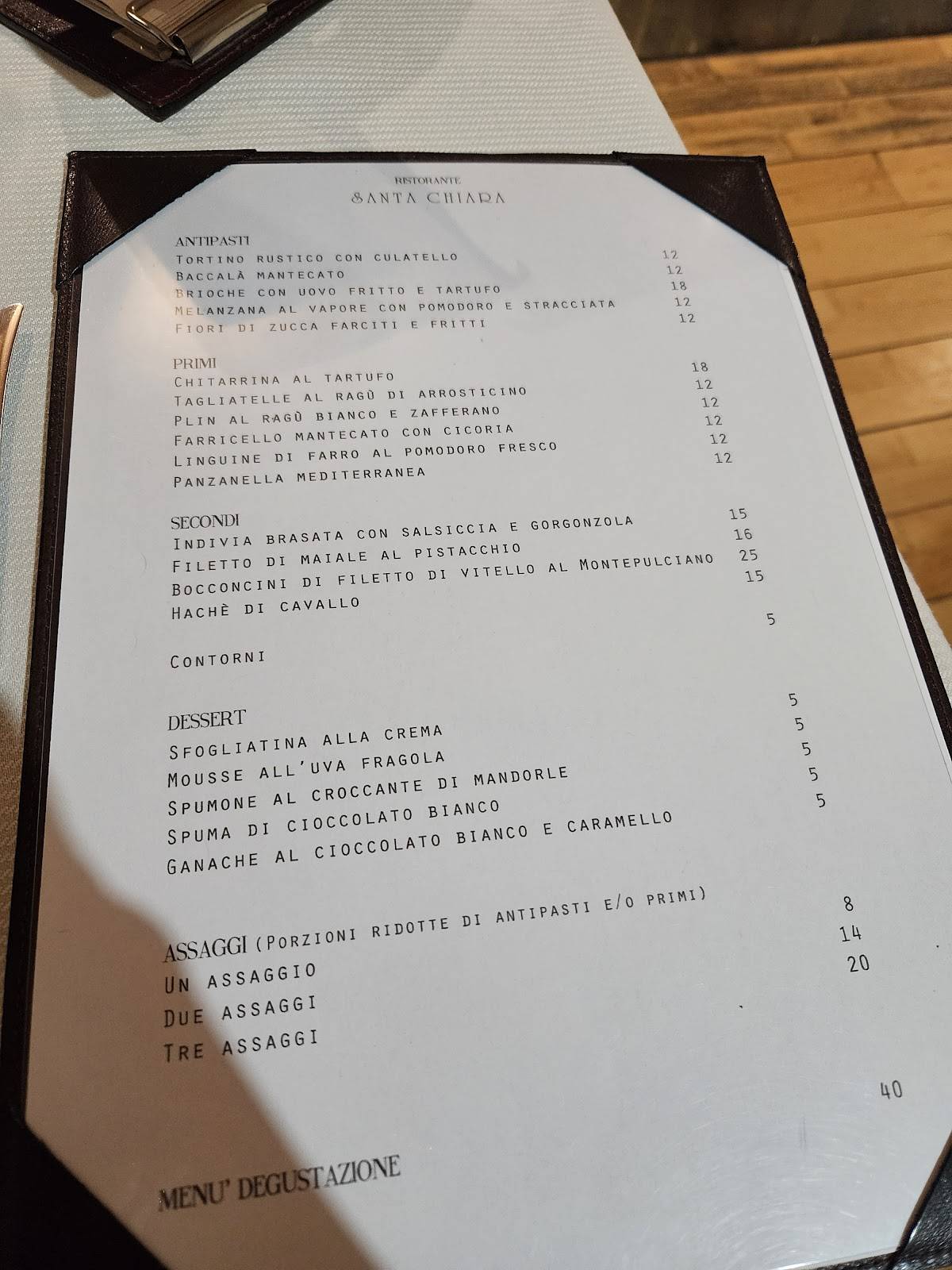 Menu di Santa Chiara 