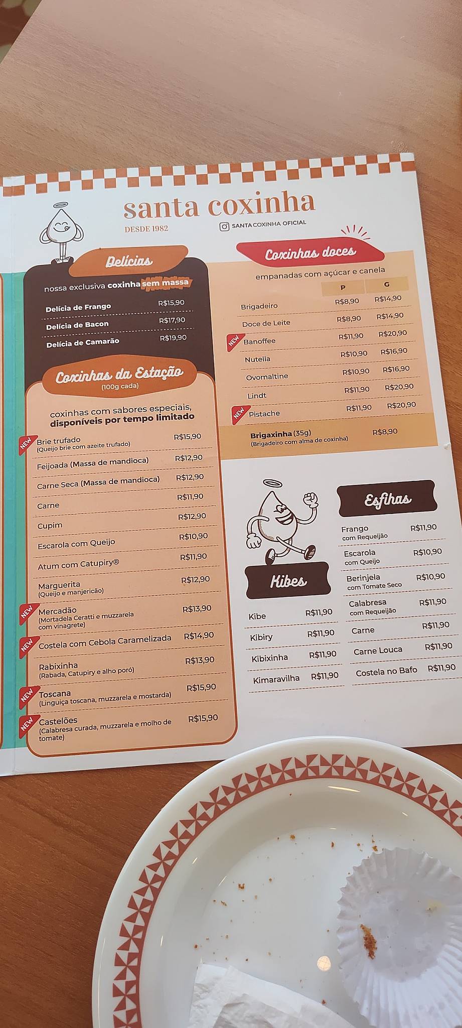 Santa Coxinha cardápio