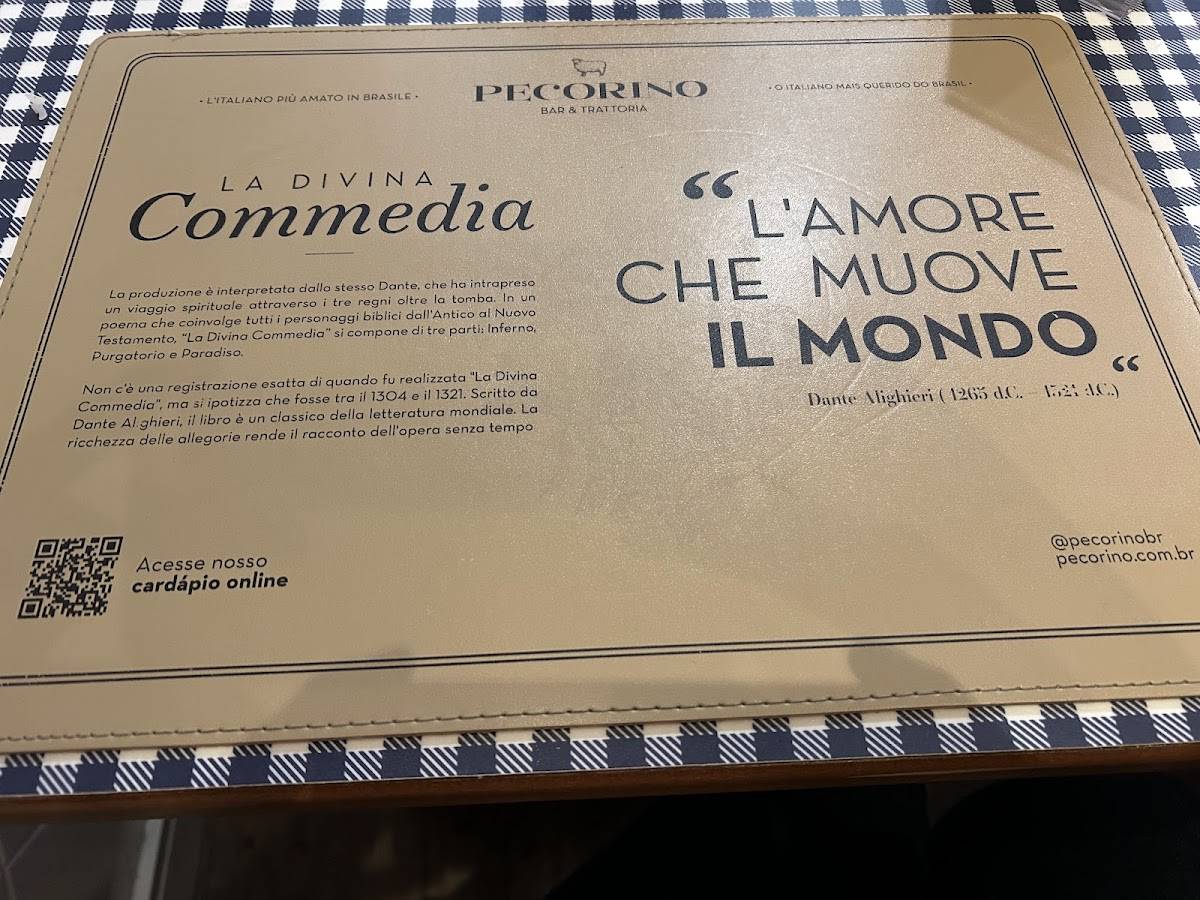 Pecorino Bar & Trattoria cardápio