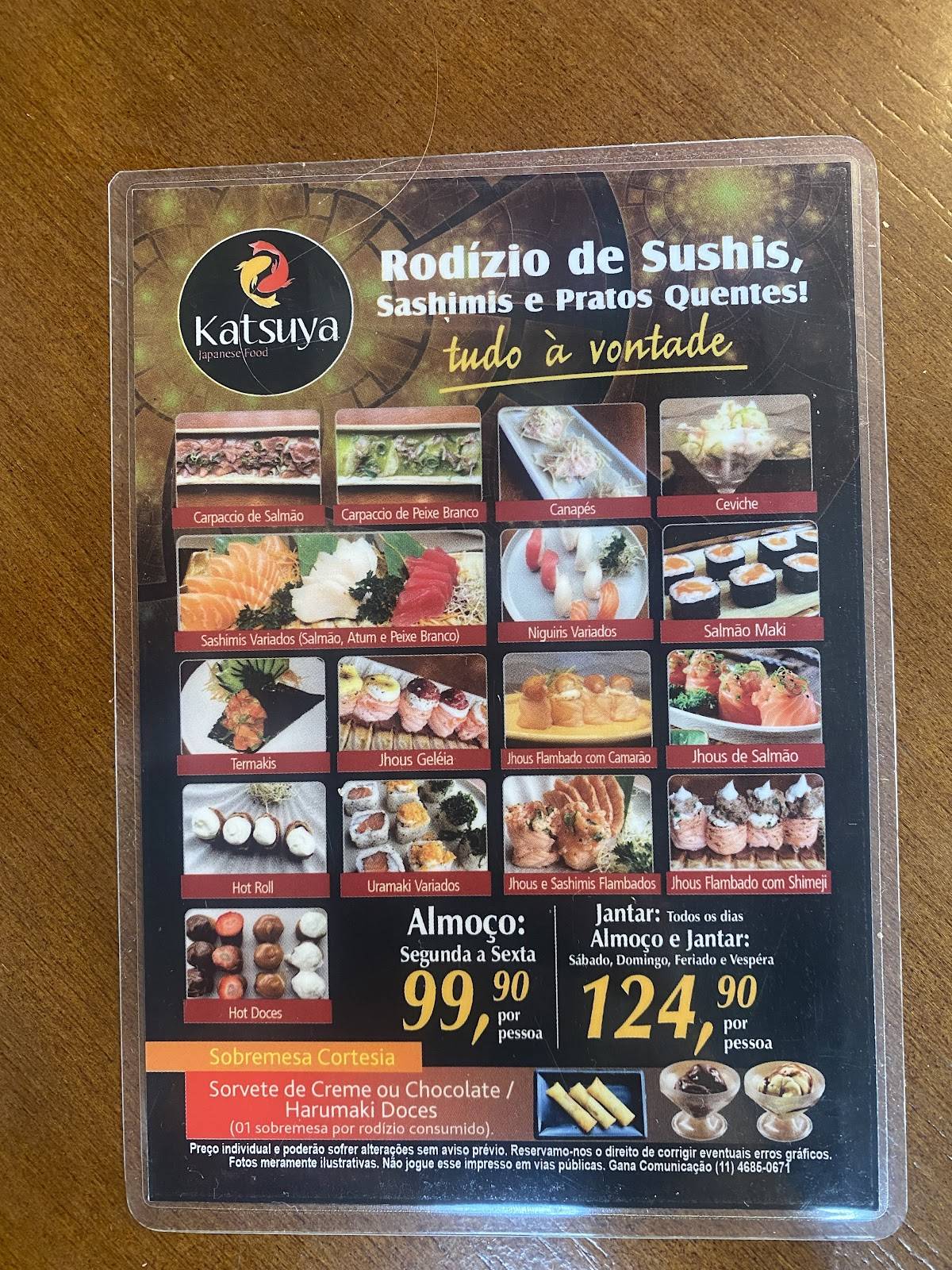 Katsuya Sushi cardápio