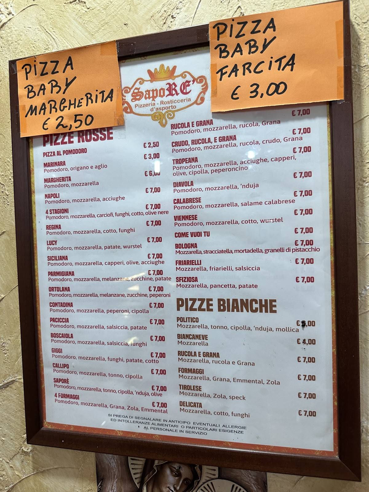 Menu di SapoRè 