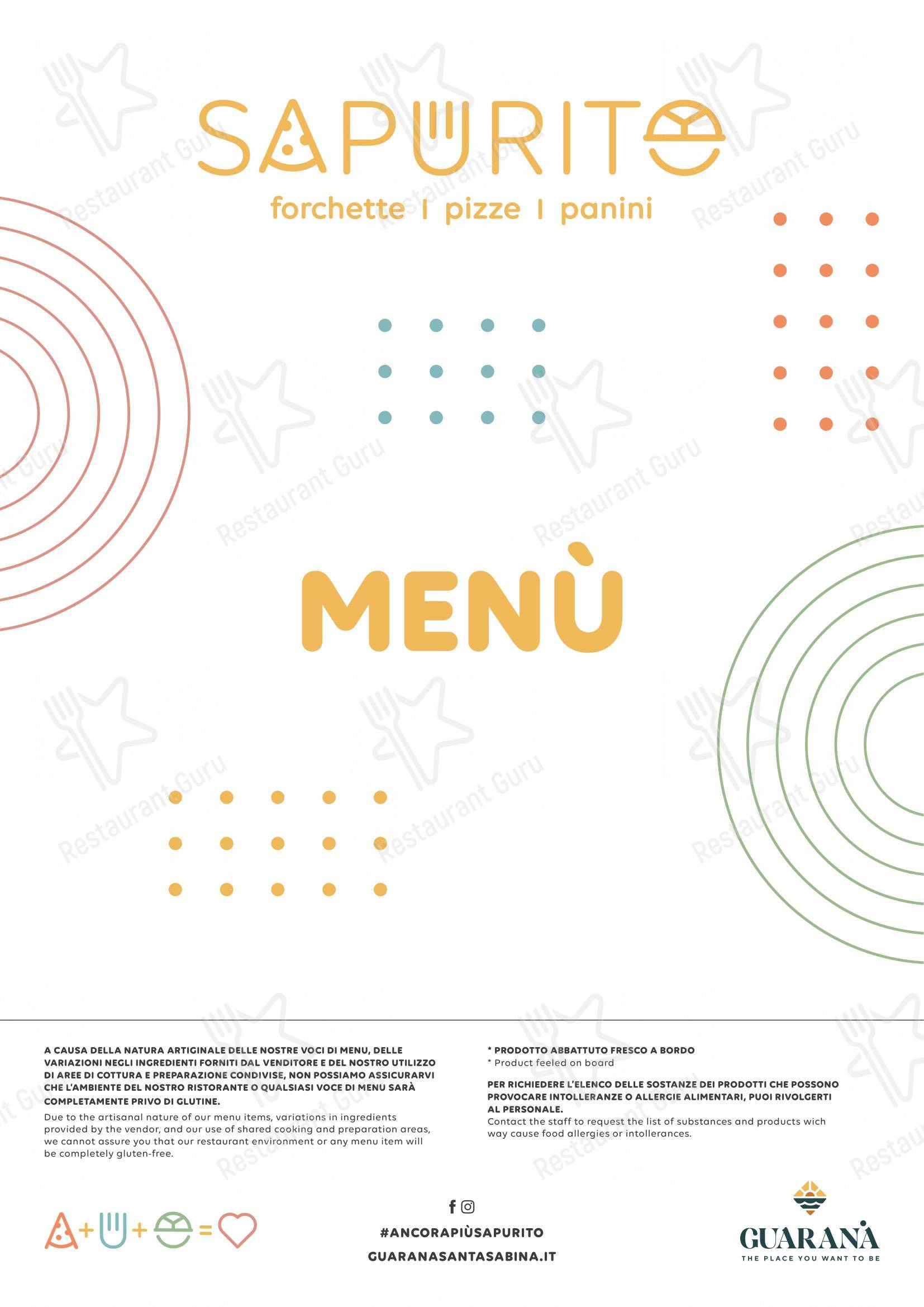 Menu per Sapurito - Forchette, Pizze e Panini ristorante