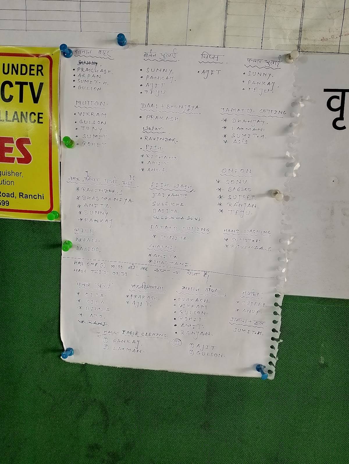 Sarna Hotel menu