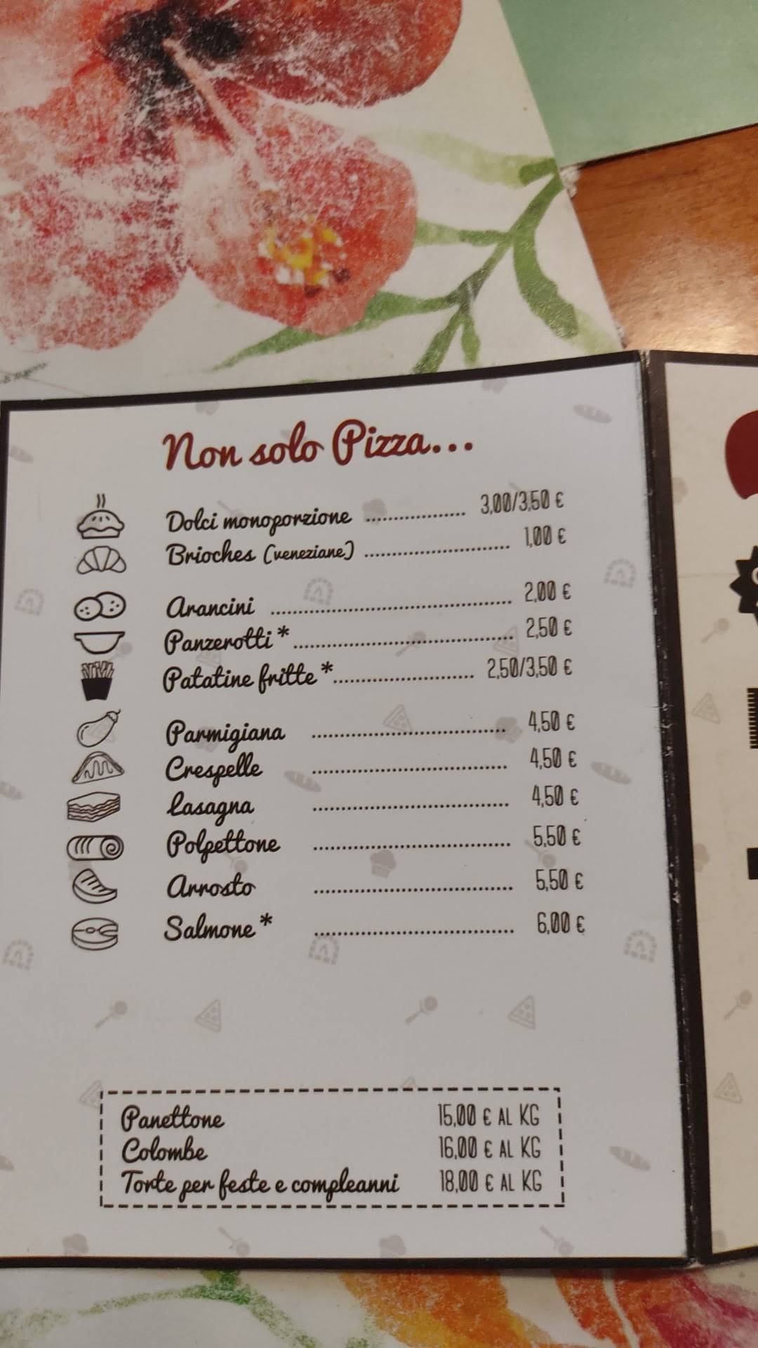 Menu di Pronto Pizza 