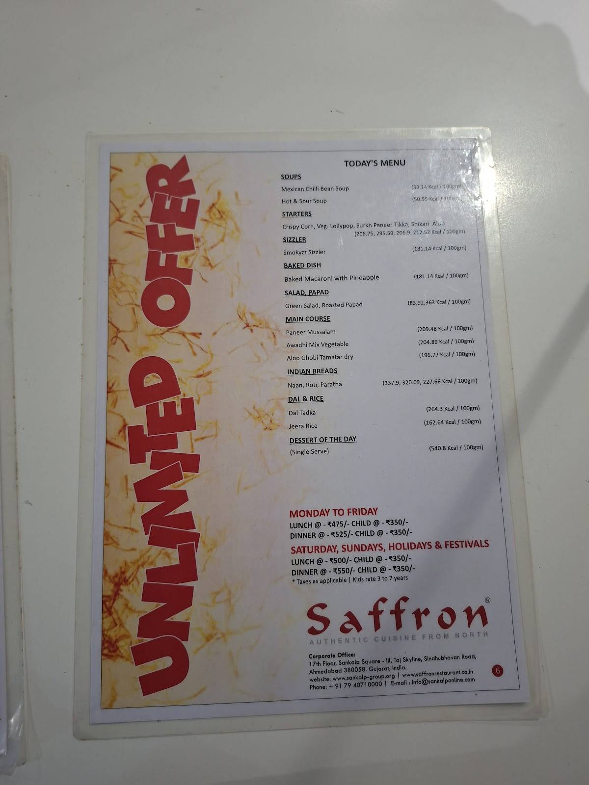 Sasuji Ka Dhaba / Best Multicuisine Restaurant / Punjabi / Gujrati Thali / Hocco Ice-cream Rajkot menu