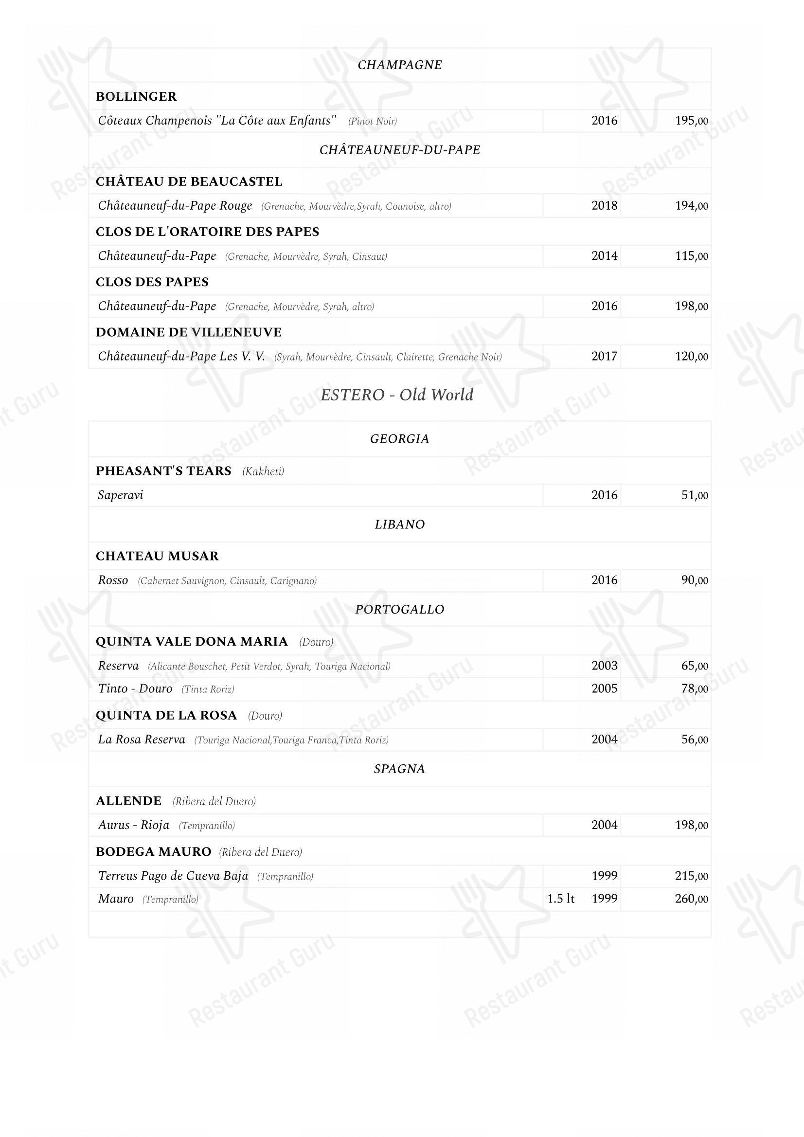 Menu di Saviotti - 菜单