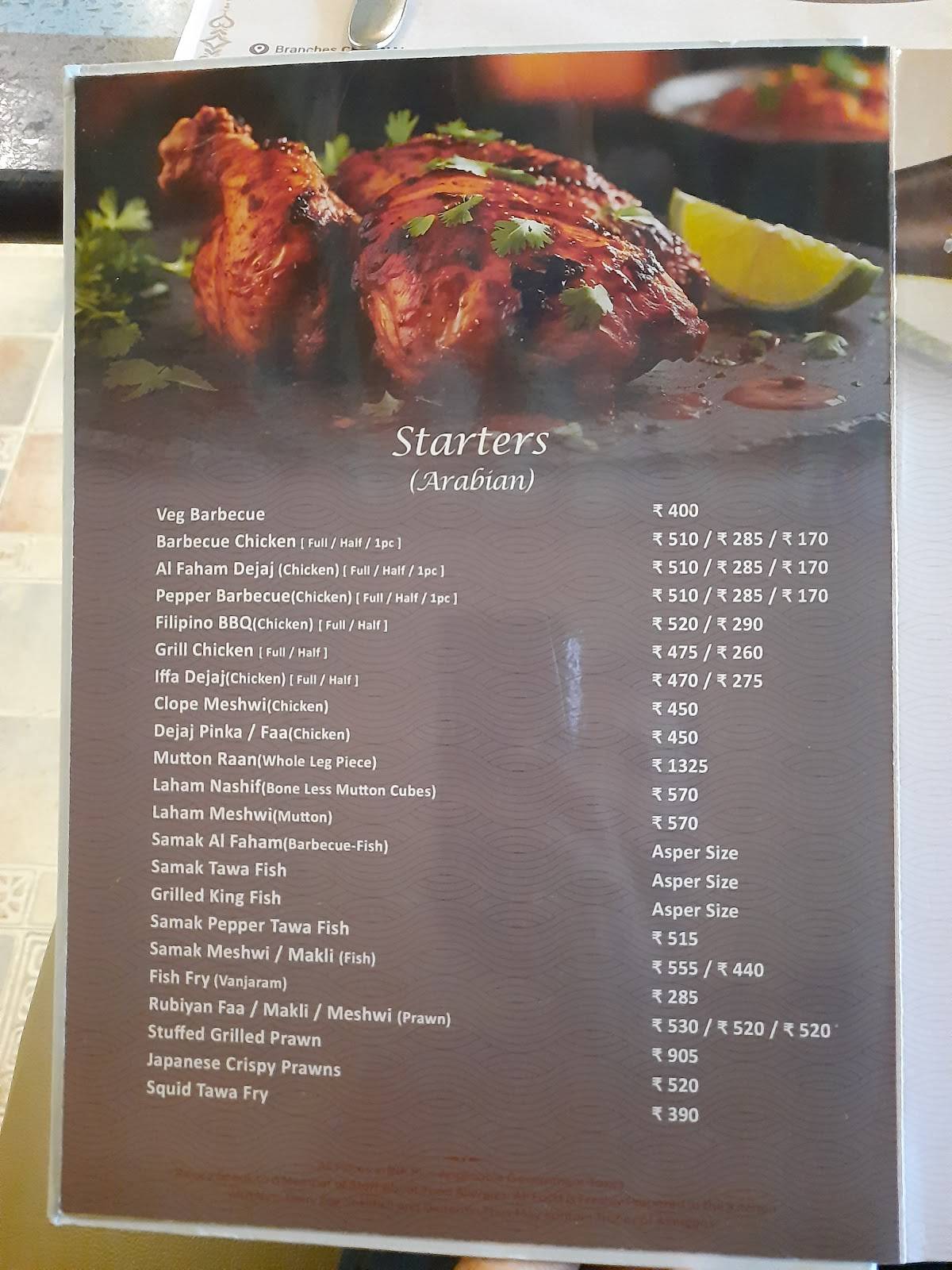 Savoury SeaShell Restaurant - Velachery menu