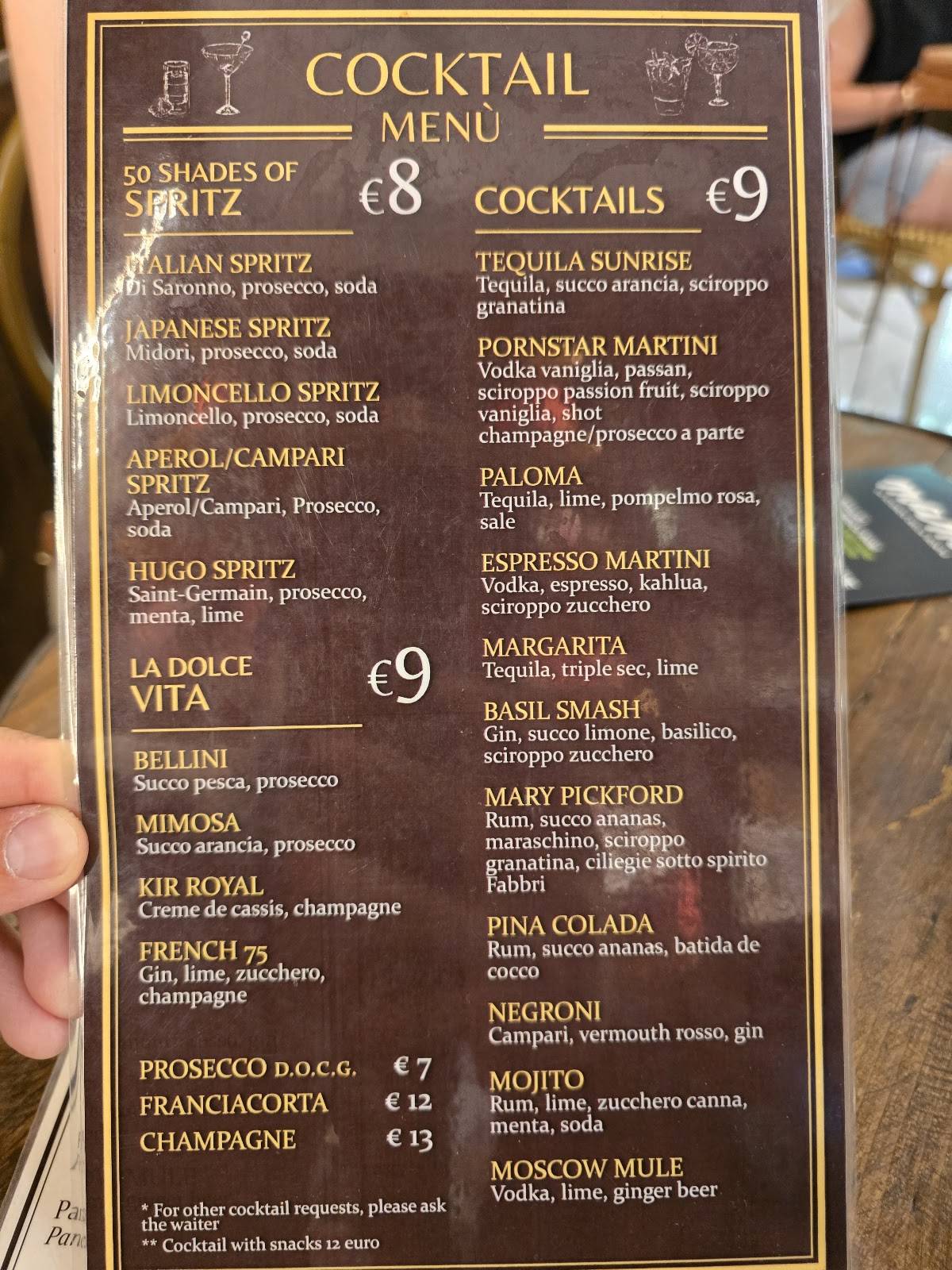 Menu di Sciascia Caffè 1919 