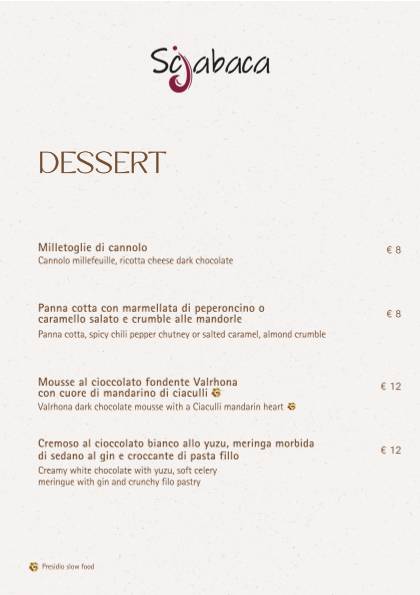 Menu di Scjabaca 