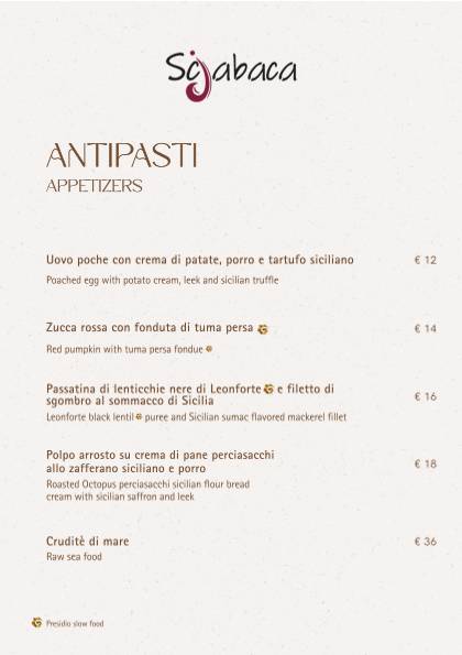Menu di Scjabaca 