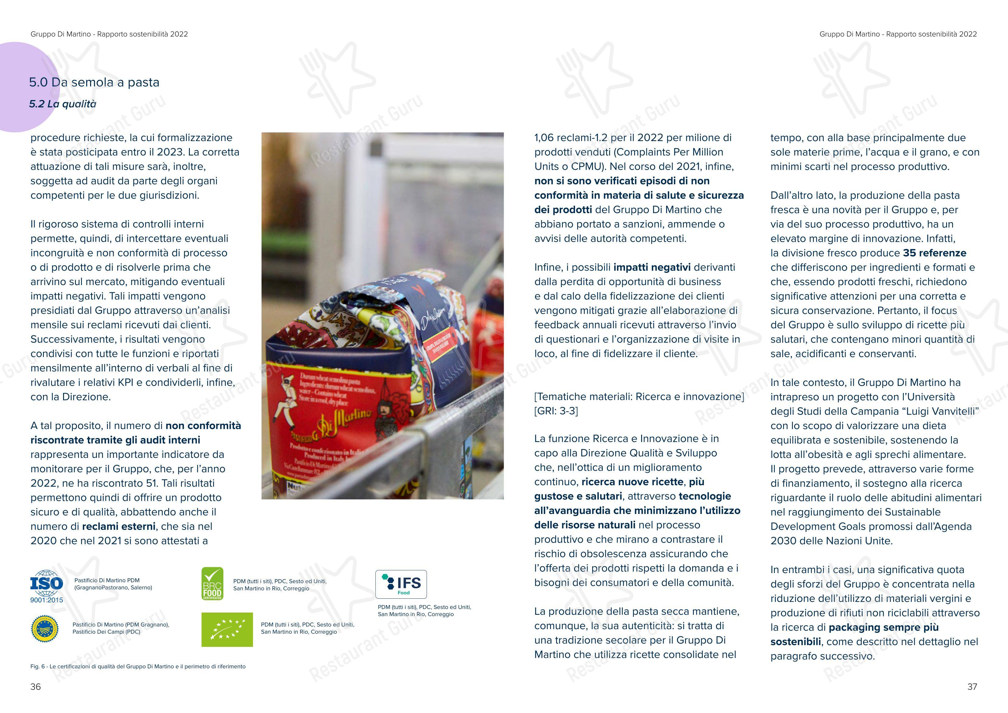 Menu di Sea Front Di Martino Pasta Bar - Menu