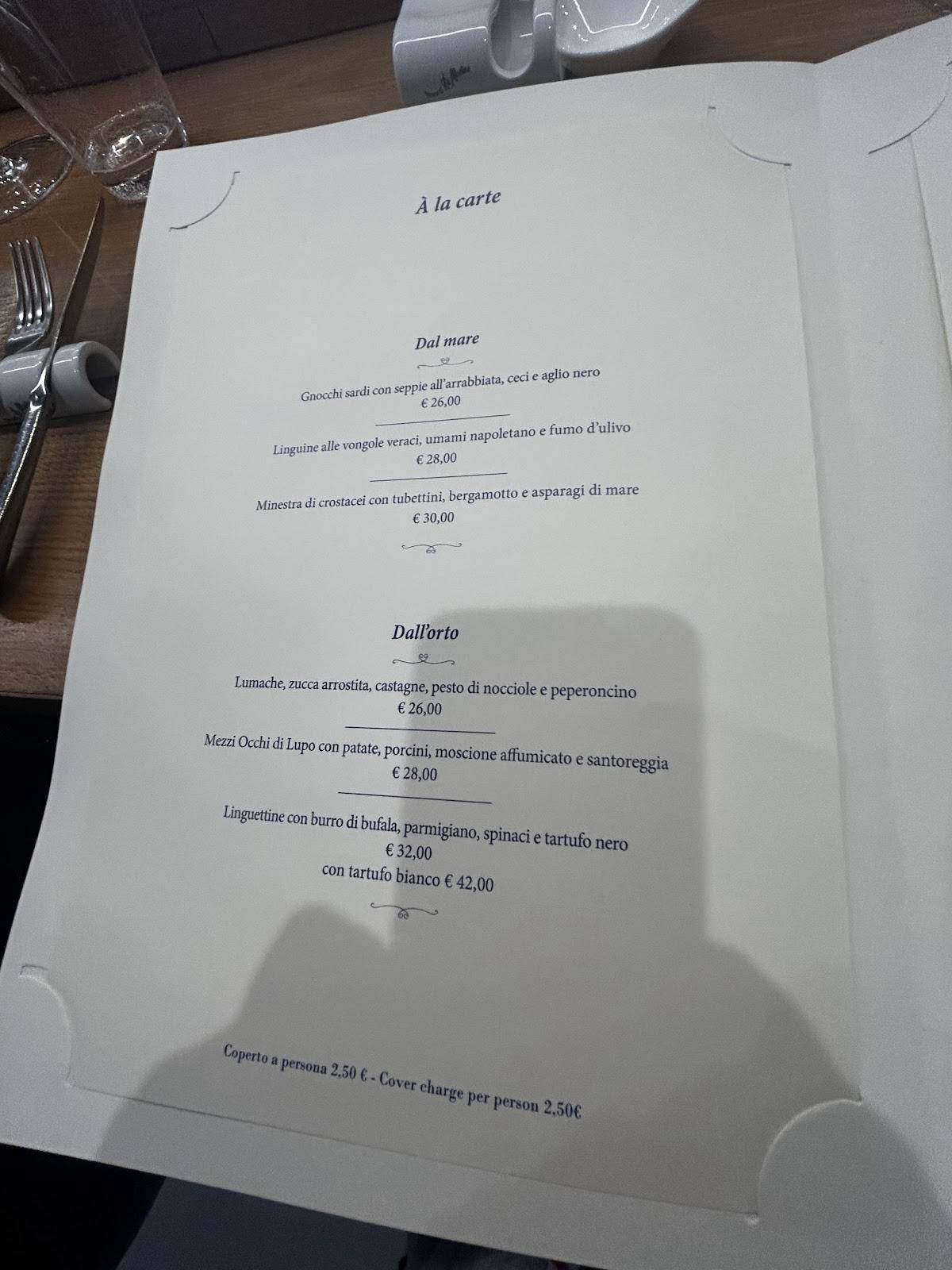 Menu di Sea Front Di Martino Pasta Bar 
