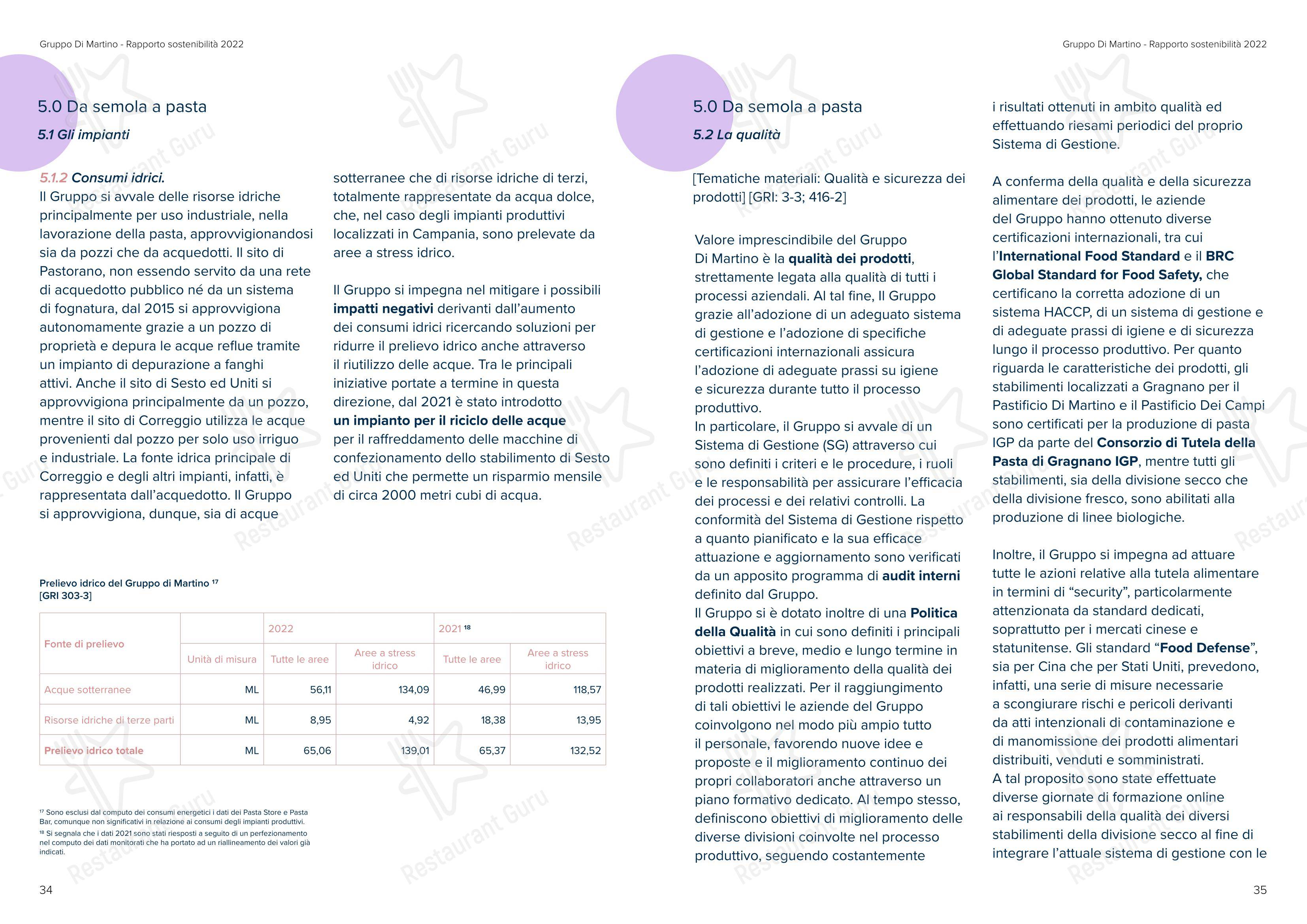 Menu per Sea Front Di Martino Pasta Bar in Napoli