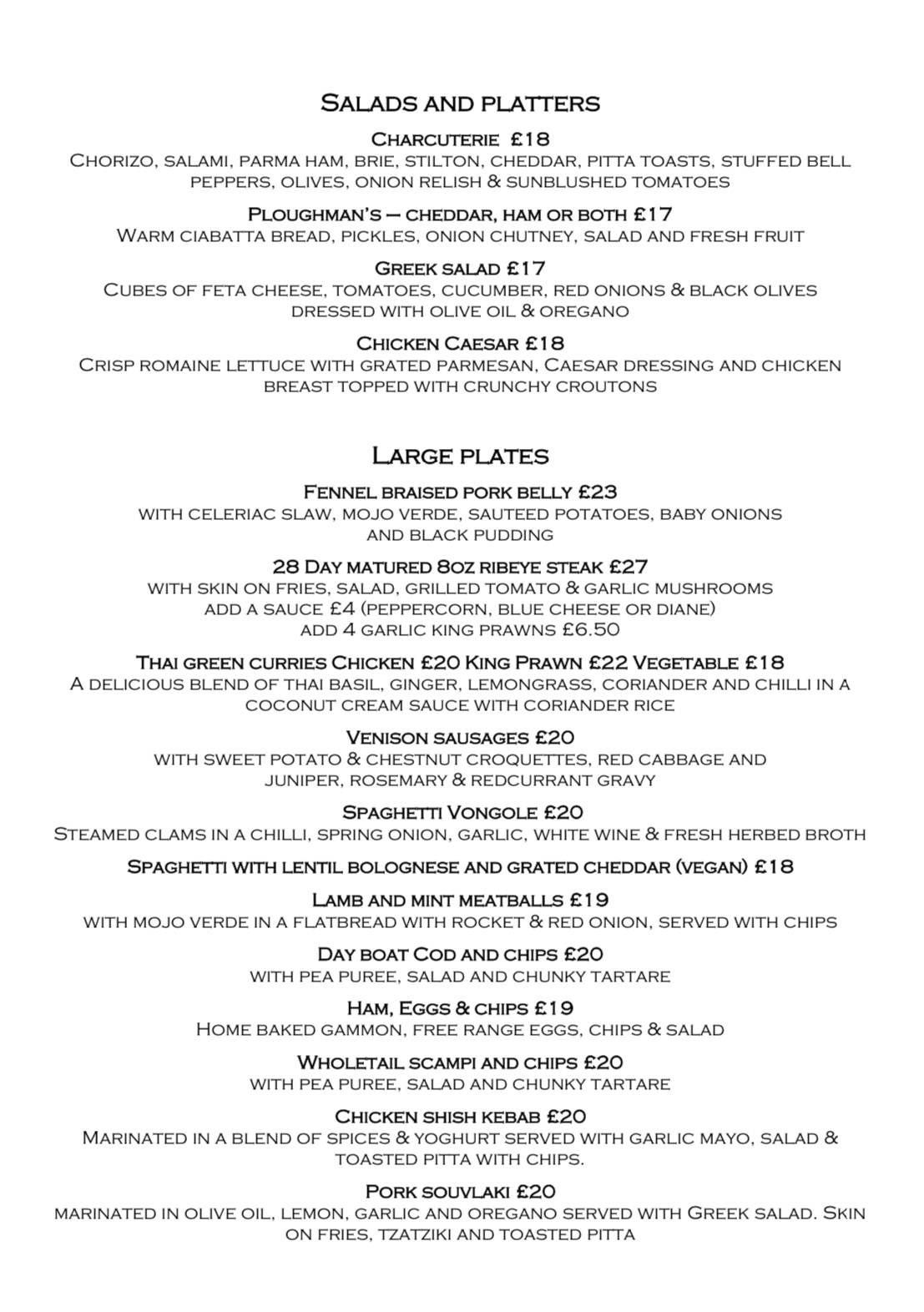 Menu at The Drum Inn pub & bar, Sellindge, Stone St