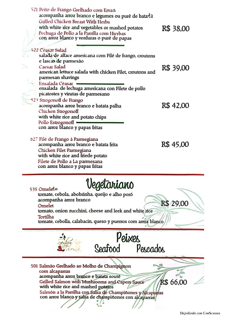 Restaurante Senhor Taberna (Roma Culinária) cardápio
